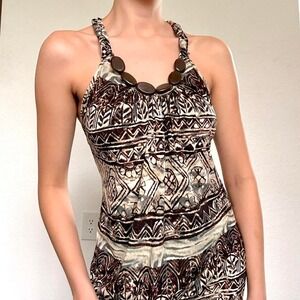 Y2K Brown Boho Fairycore Mini Dress by IZ Byer